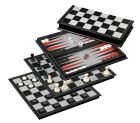 Magneettinen Shakki - Backgammon - Tammi, 3 peliä yhdessä