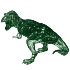 Kolmiulotteinen tyrannosaurus rex palapeli. Palapelin väri on vihreä.