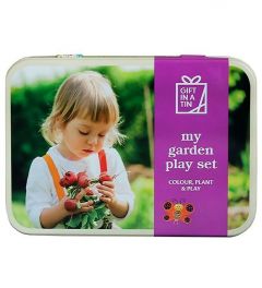 Puutarhan puuhasetti lahjarasiassa - Gift in a Tin My Garden Play Set