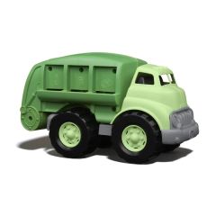 Vihreä kierrätysauto nostettavalla lavalla